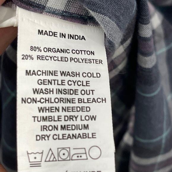 PRANA Men's Offwidth Short Sleeve Button Front Shirt Plaid Organic Cotton XL - Picture 7 of 7